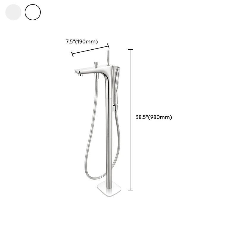 Modern Free Standing Tub Filler Tap Copper with Hand Shower Freestanding Tap -Bathlova