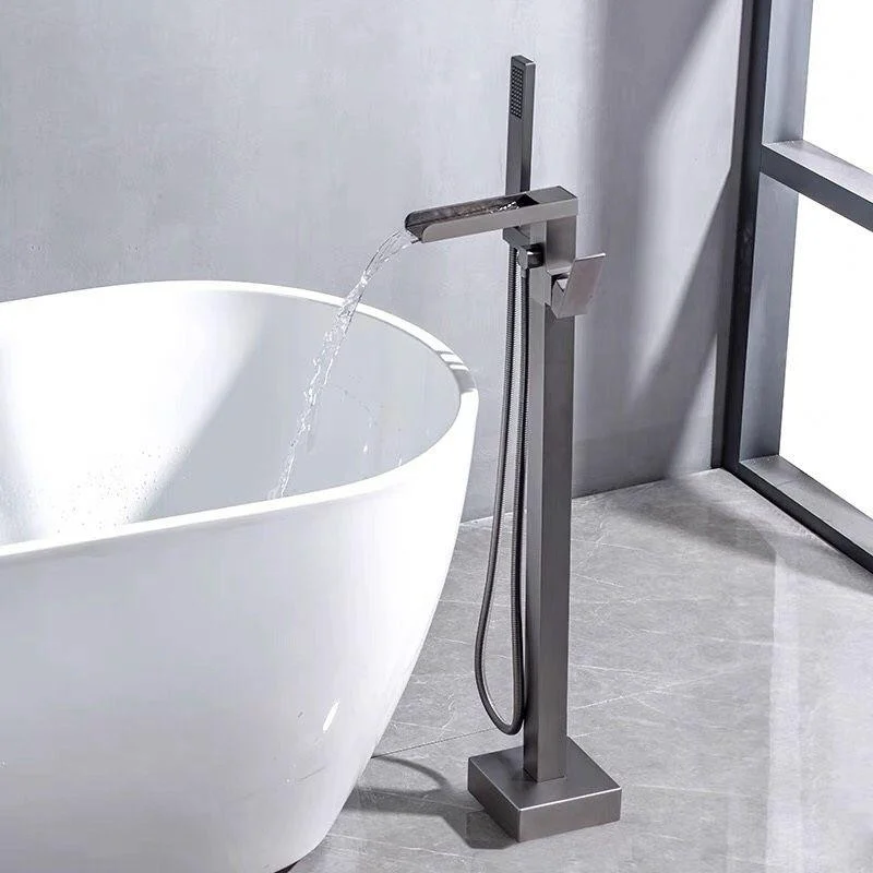 Modern Free Standing Tub Filler Tap Copper with Hand Shower Freestanding Tap -Bathlova