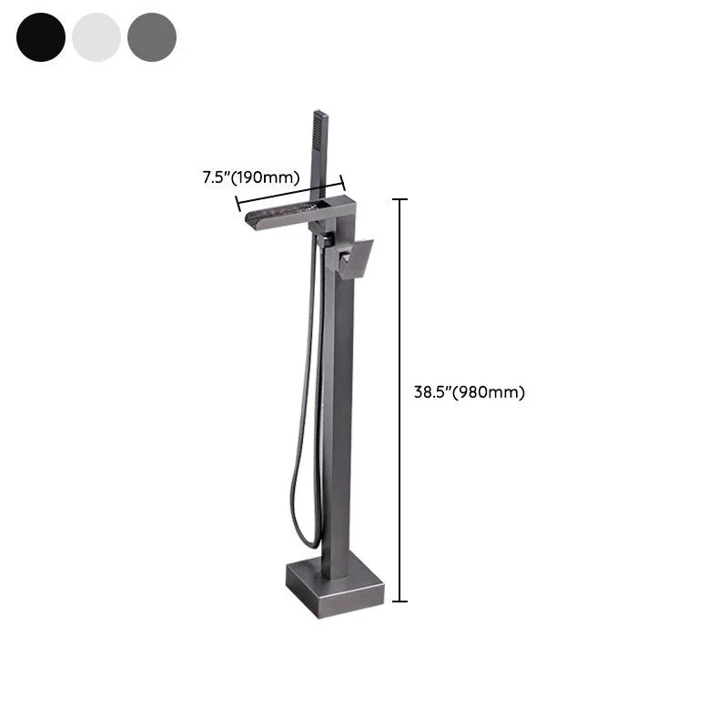 Modern Free Standing Tub Filler Tap Copper with Hand Shower Freestanding Tap -Bathlova