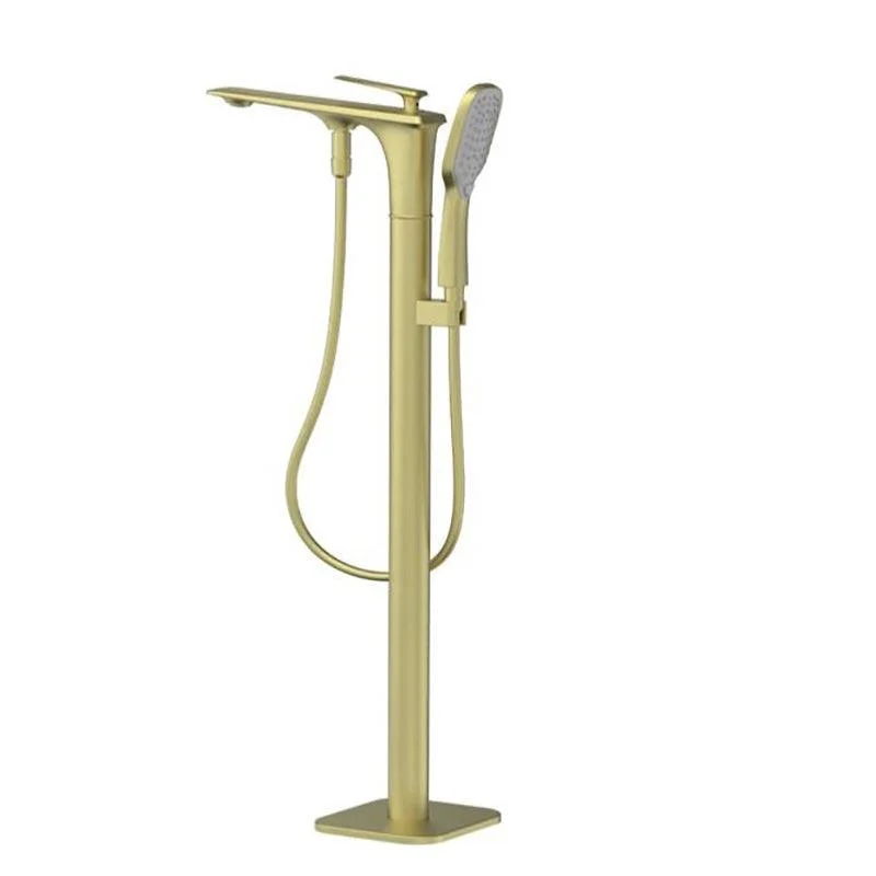 Modern Free Standing Tub Filler Tap Copper with Hand Shower Freestanding Tap -Bathlova