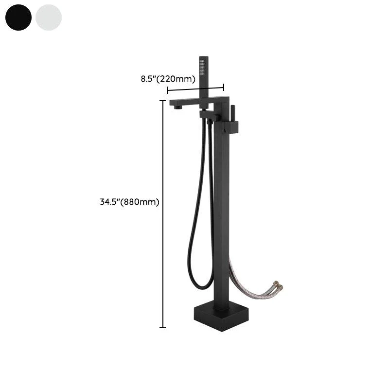 Modern Free Standing Tub Filler Tap Copper with Handheld Shower Tub Filler -Bathlova