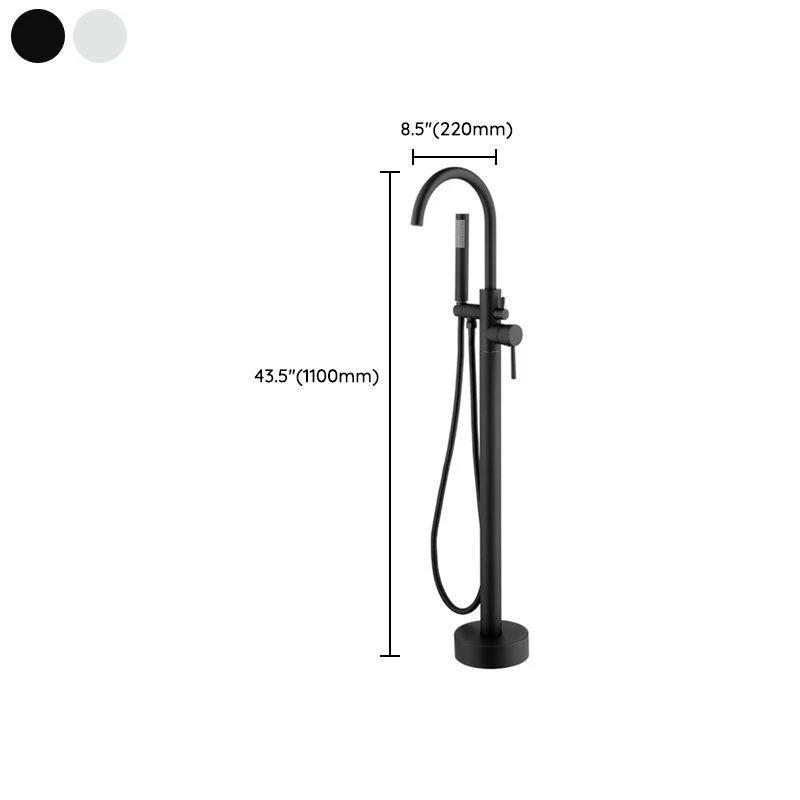 Modern Free Standing Tub Filler Tap Copper with Handheld Shower Tub Filler -Bathlova