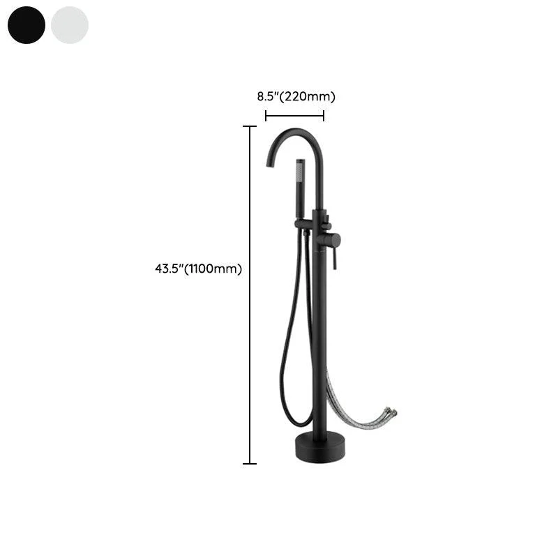 Modern Free Standing Tub Filler Tap Copper with Handheld Shower Tub Filler -Bathlova