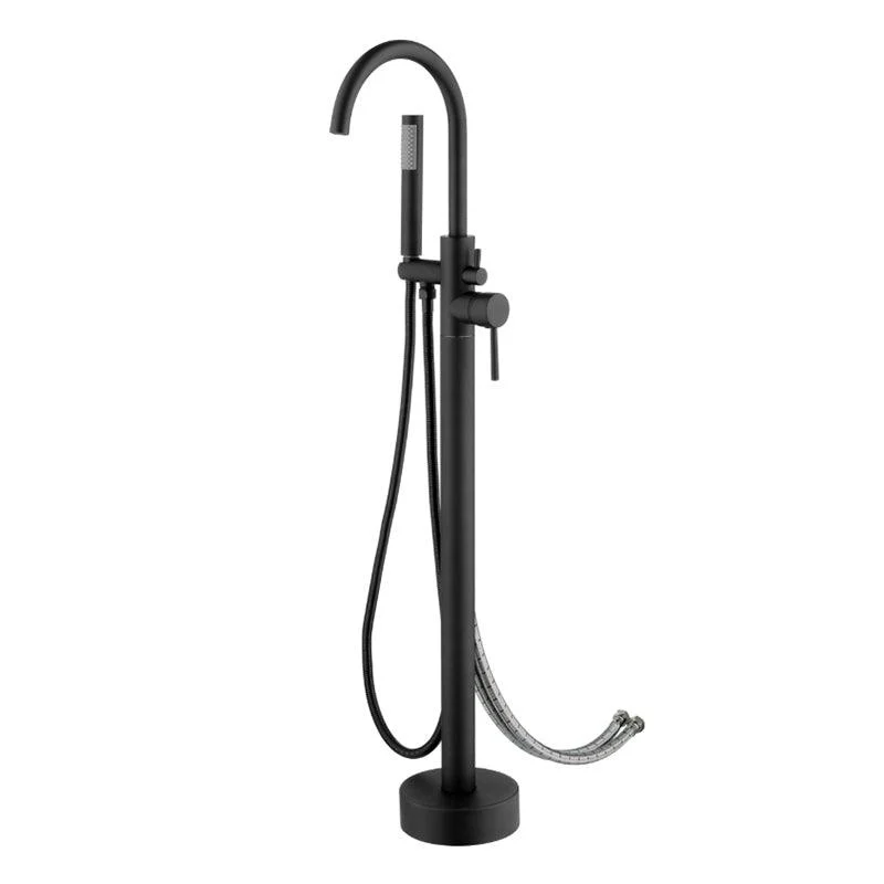 Modern Free Standing Tub Filler Tap Copper with Handheld Shower Tub Filler -Bathlova