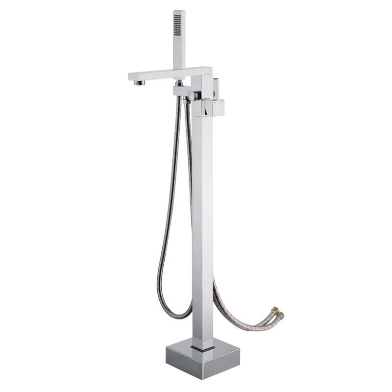 Modern Free Standing Tub Filler Tap Copper with Handheld Shower Tub Filler -Bathlova