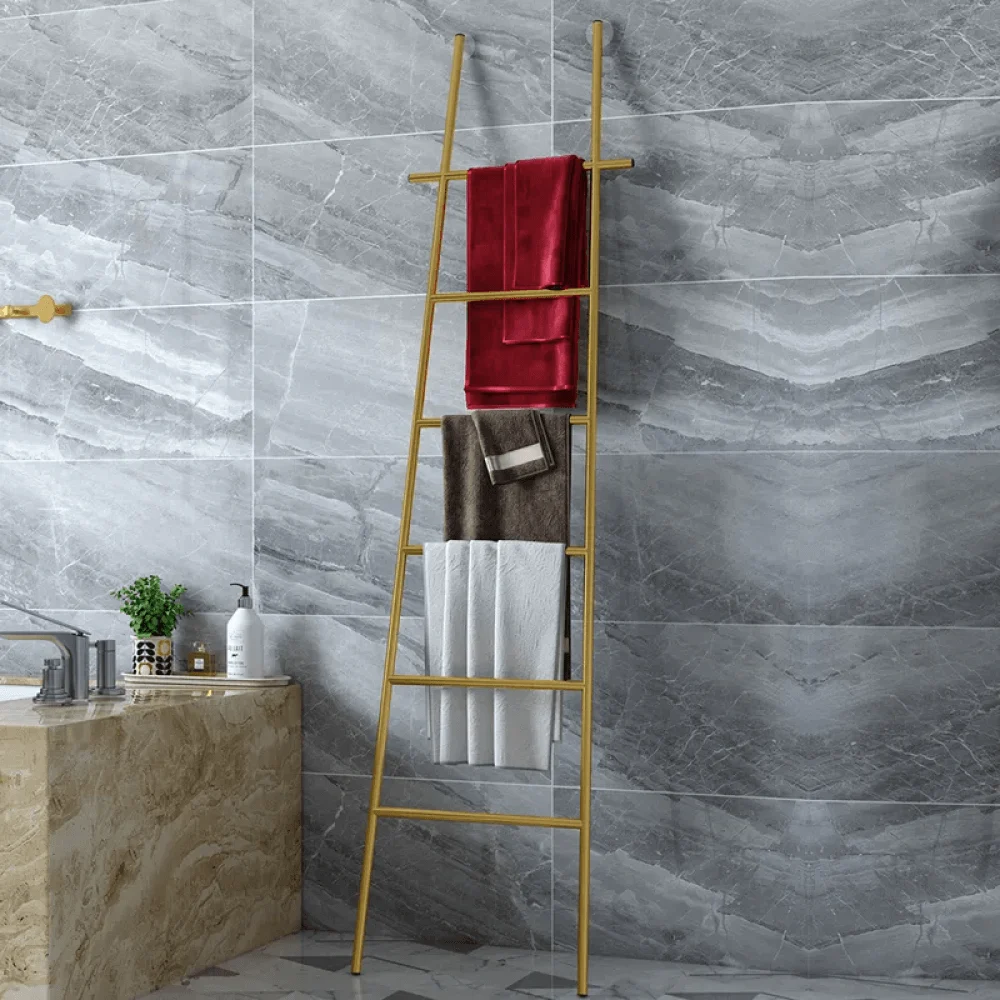 Modern Freestanding Bath Ladder Storage Towel Rack -Bathlova