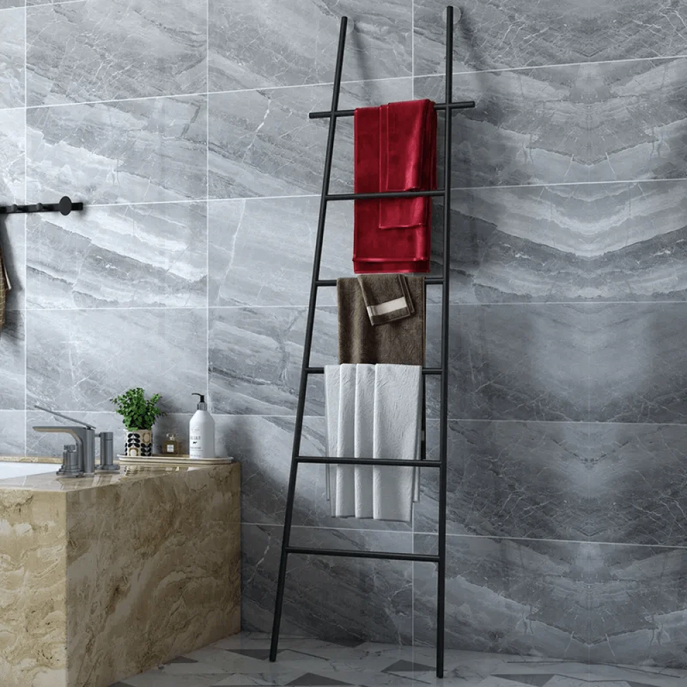 Modern Freestanding Bath Ladder Storage Towel Rack -Bathlova