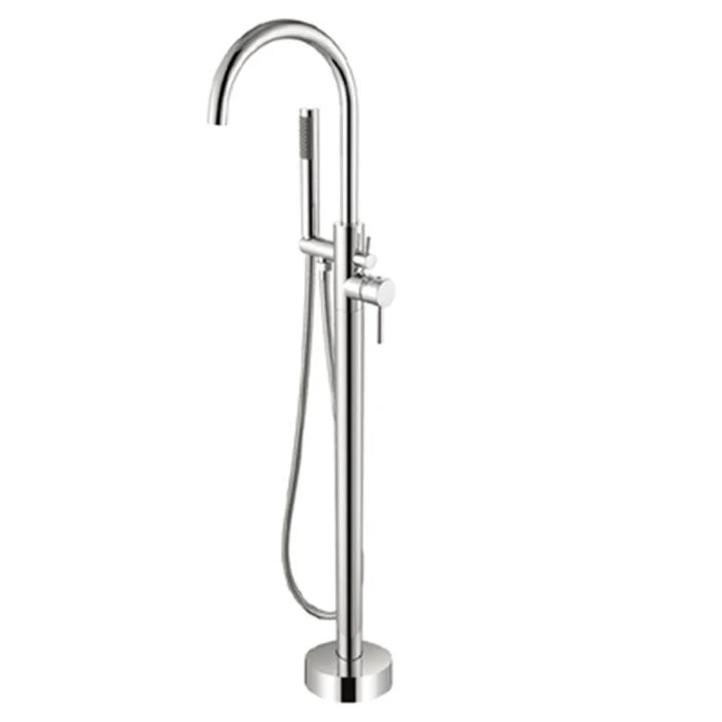 Modern Freestanding Bathtub Tap Copper Floor Mounted Lever Handle Tub Tap Trim -Bathlova