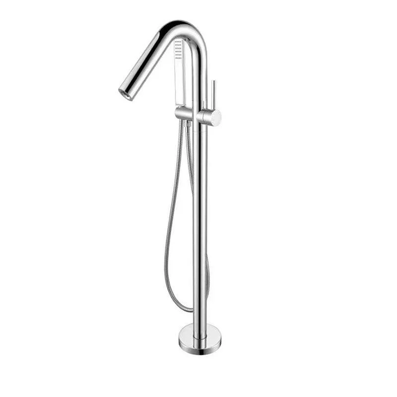 Modern Freestanding Bathtub Tap Copper Floor Mounted Lever Handle Tub Tap Trim -Bathlova