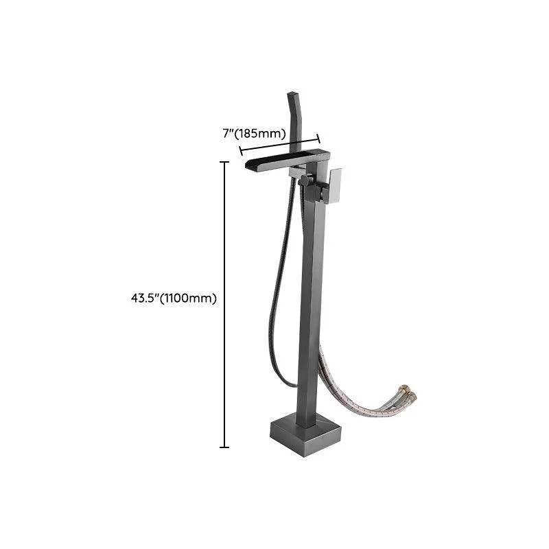 Modern Freestanding Bathtub Tap Copper with Hose Freestanding Tub Fillers -Bathlova