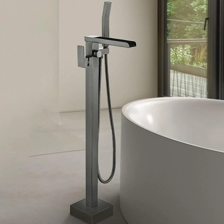 Modern Freestanding Bathtub Tap Copper with Hose Freestanding Tub Fillers -Bathlova