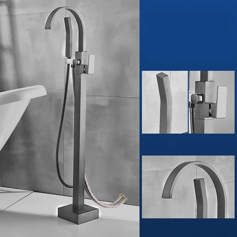 Modern Freestanding Bathtub Tap Copper with Hose Freestanding Tub Fillers -Bathlova