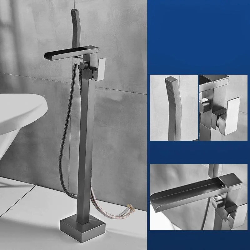 Modern Freestanding Bathtub Tap Copper with Hose Freestanding Tub Fillers -Bathlova