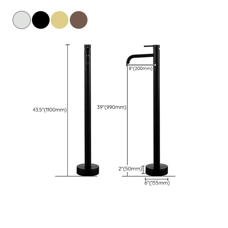 Modern Freestanding Bathtub Tap Metal Bathroom Tap with Handle -Bathlova