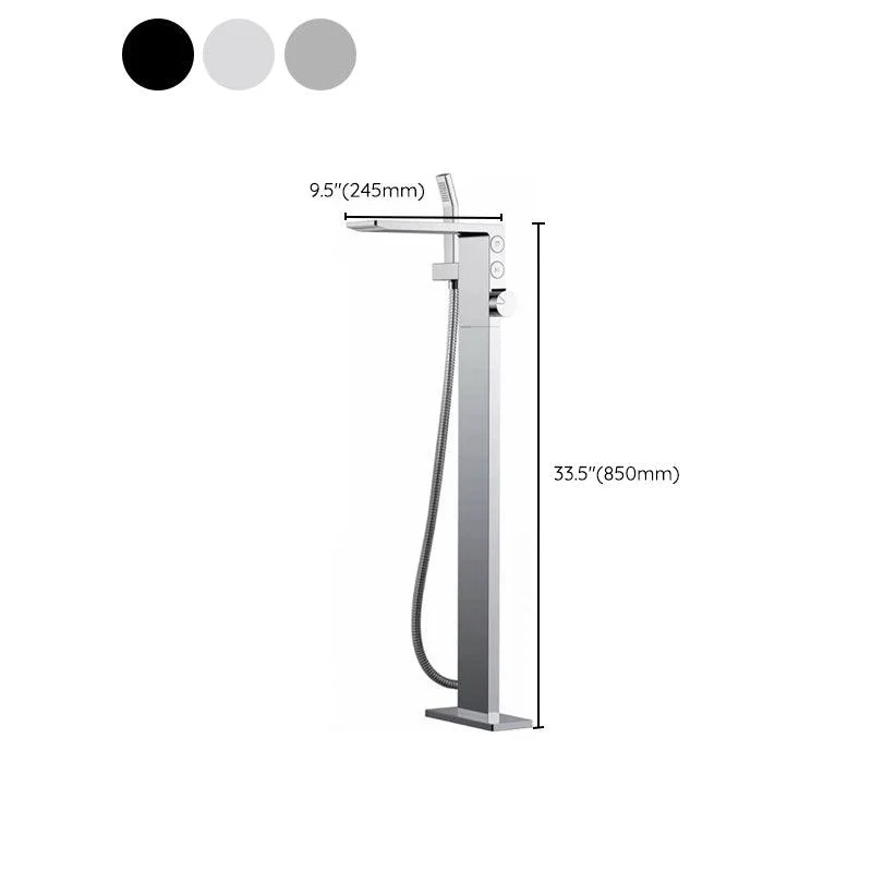 Modern Freestanding Tap Copper with Risers and Handheld Shower Tub Tap -Bathlova