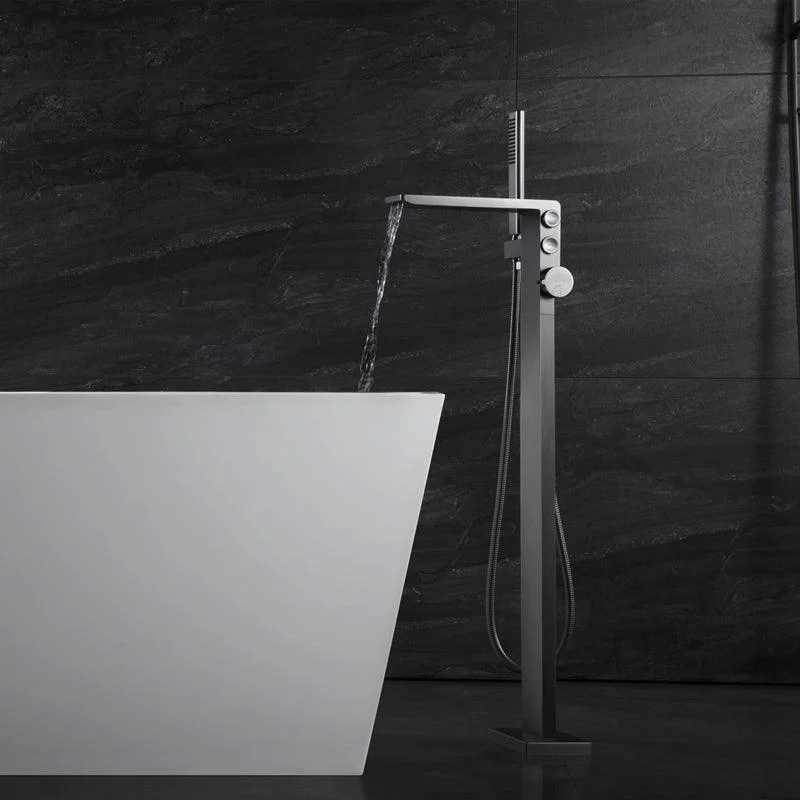 Modern Freestanding Tap Copper with Risers and Handheld Shower Tub Tap -Bathlova