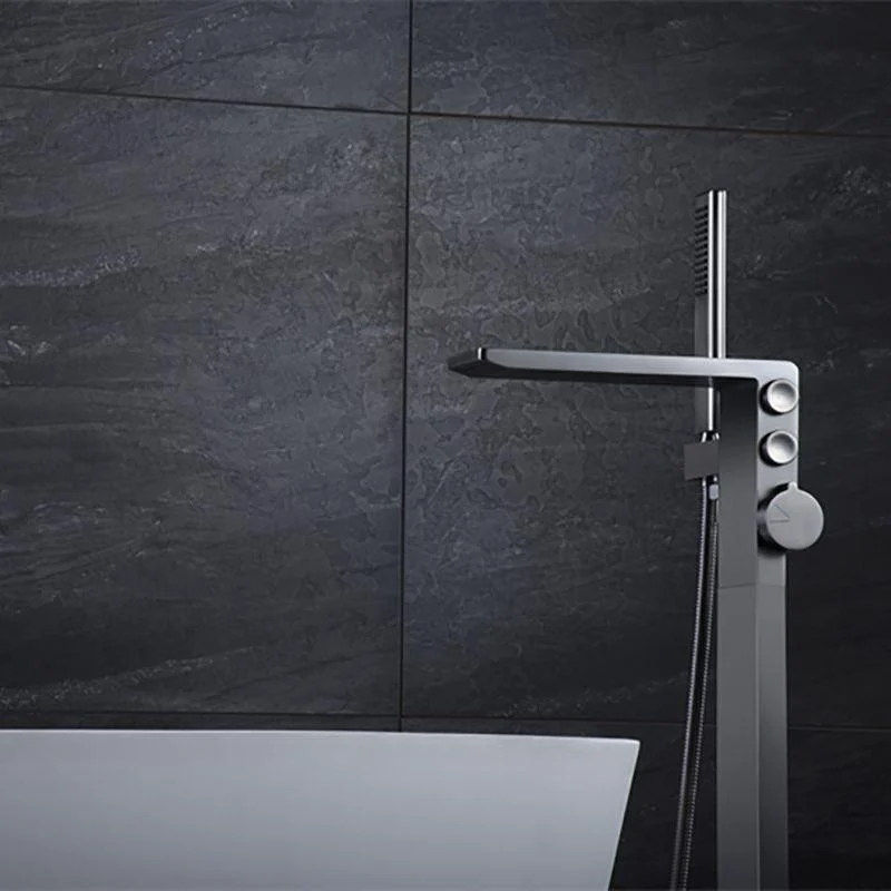 Modern Freestanding Tap Copper with Risers and Handheld Shower Tub Tap -Bathlova