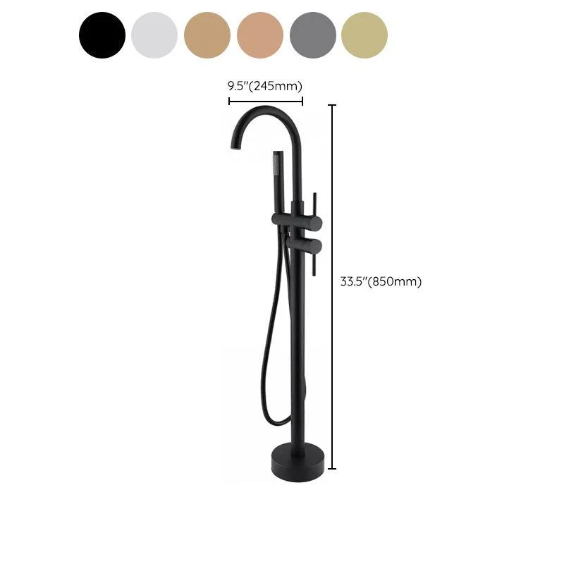 Modern Freestanding Tap Copper with Risers and Handheld Shower Tub Tap -Bathlova