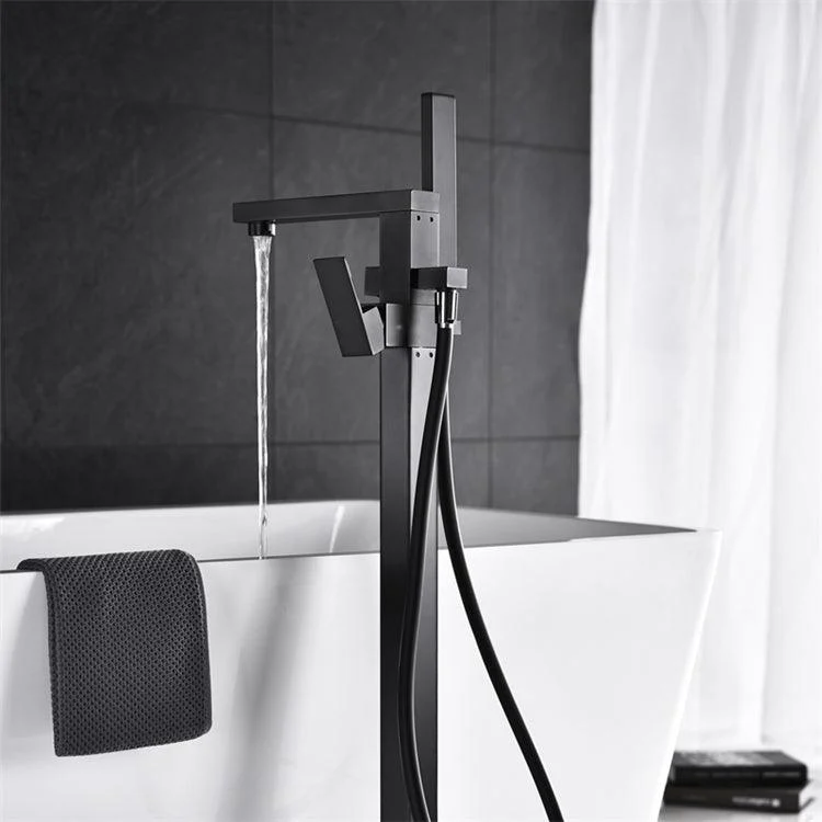 Modern Freestanding Tap Copper with Risers and Handheld Shower Tub Tap -Bathlova