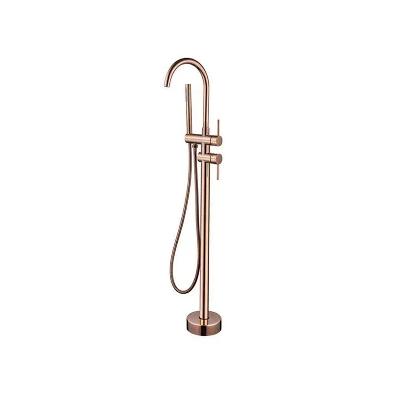 Modern Freestanding Tap Copper with Risers and Handheld Shower Tub Tap -Bathlova