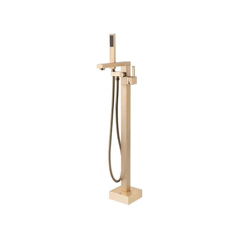 Modern Freestanding Tap Copper with Risers and Handheld Shower Tub Tap -Bathlova