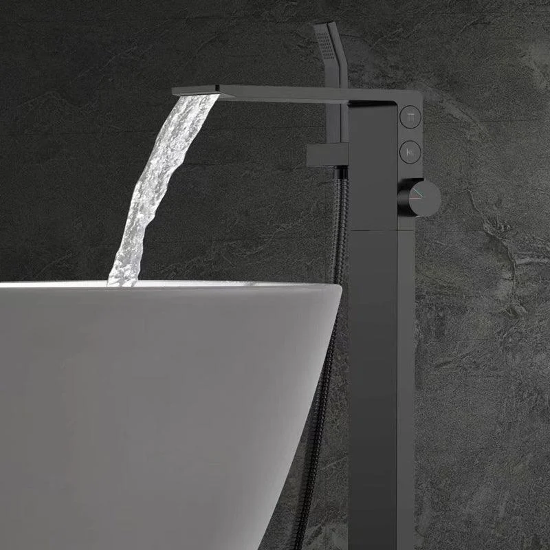 Modern Freestanding Tap Copper with Risers and Handheld Shower Tub Tap -Bathlova