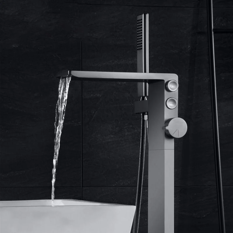 Modern Freestanding Tap Copper with Risers and Handheld Shower Tub Tap -Bathlova