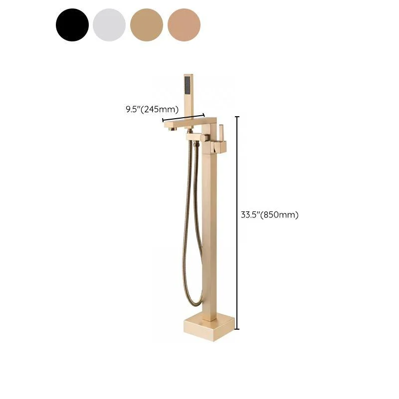 Modern Freestanding Tap Copper with Risers and Handheld Shower Tub Tap -Bathlova