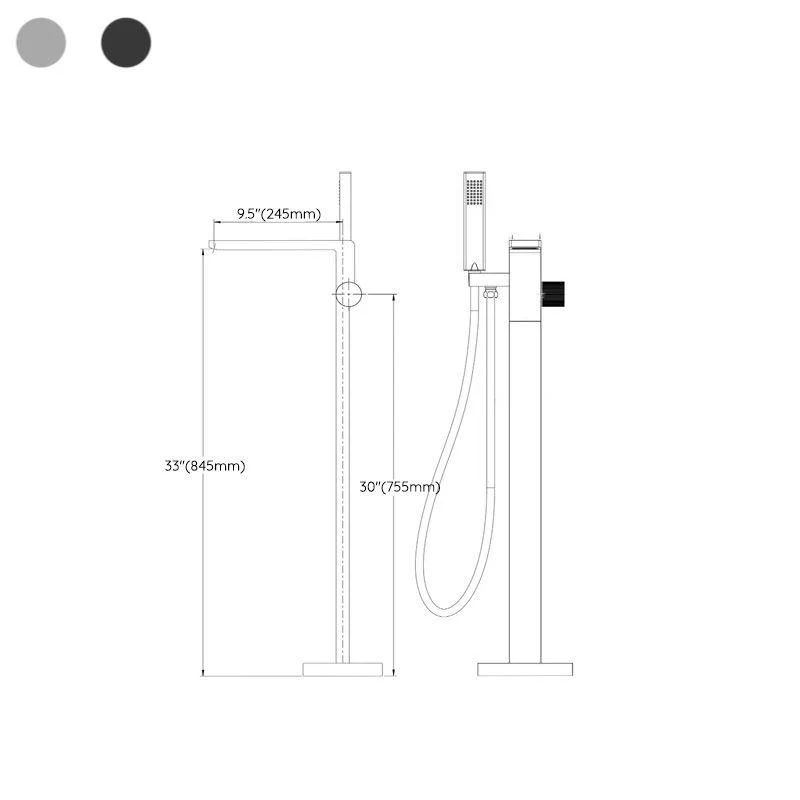 Modern Freestanding Tap Metal Freestanding Tub Filler Trim -Bathlova