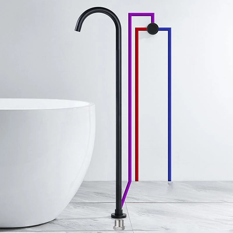 Modern Freestanding Tub Filler Brass 1-Handle Floor Mounted Freestanding Bathtub Tap -Bathlova