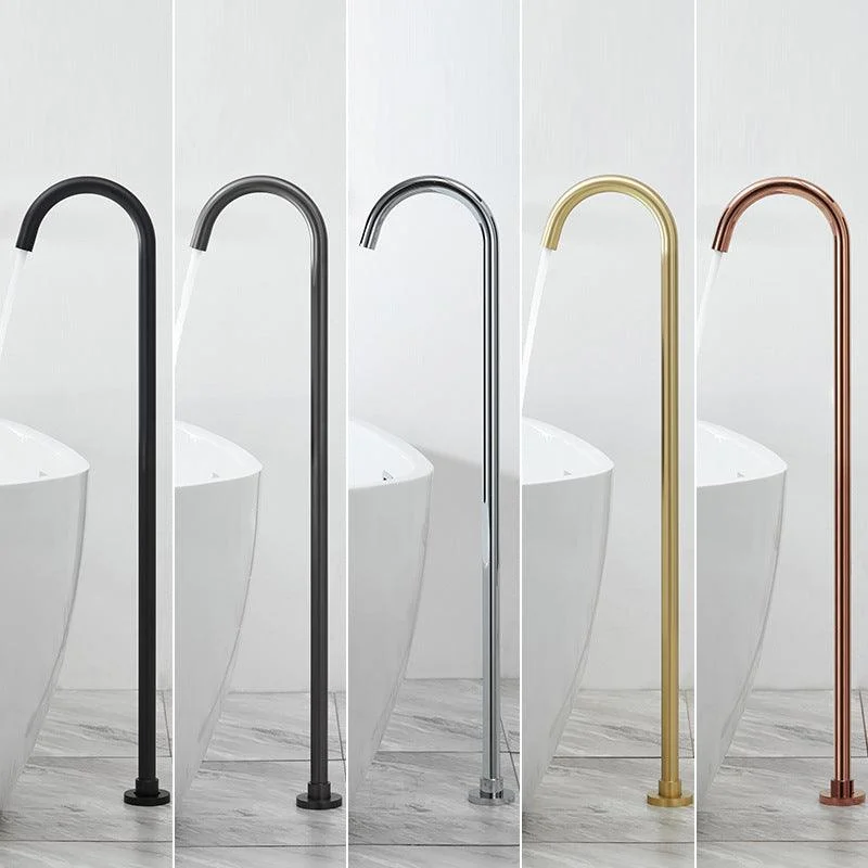 Modern Freestanding Tub Filler Brass 1-Handle Floor Mounted Freestanding Bathtub Tap -Bathlova