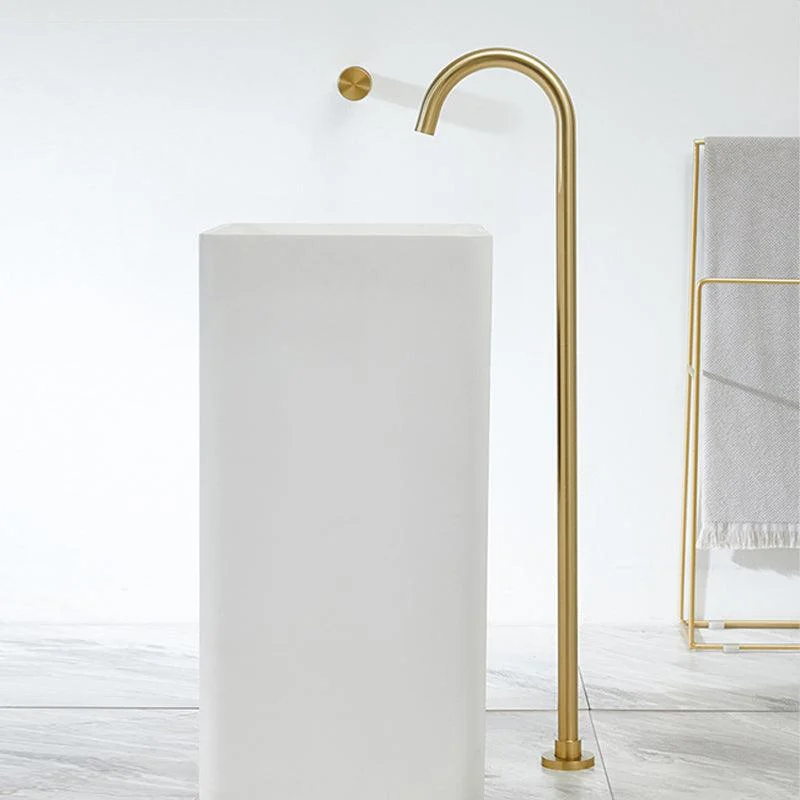 Modern Freestanding Tub Filler Brass 1-Handle Floor Mounted Freestanding Bathtub Tap -Bathlova