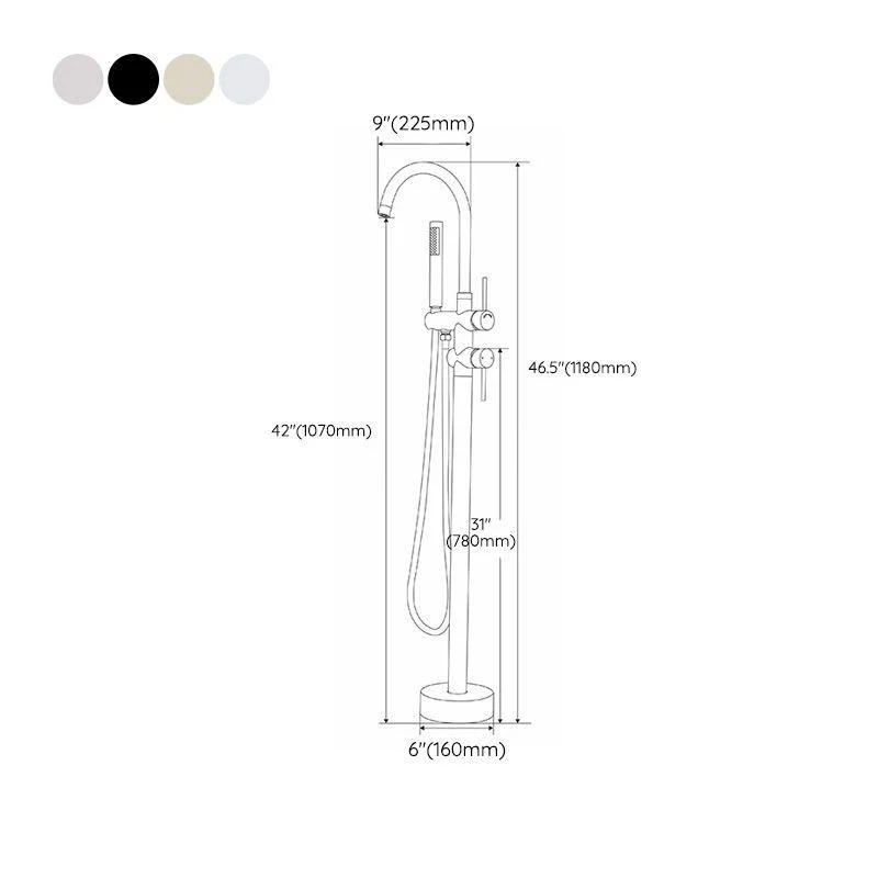 Modern Freestanding Tub Filler Floor Mounted Tub Tap with Dual Handle -Bathlova