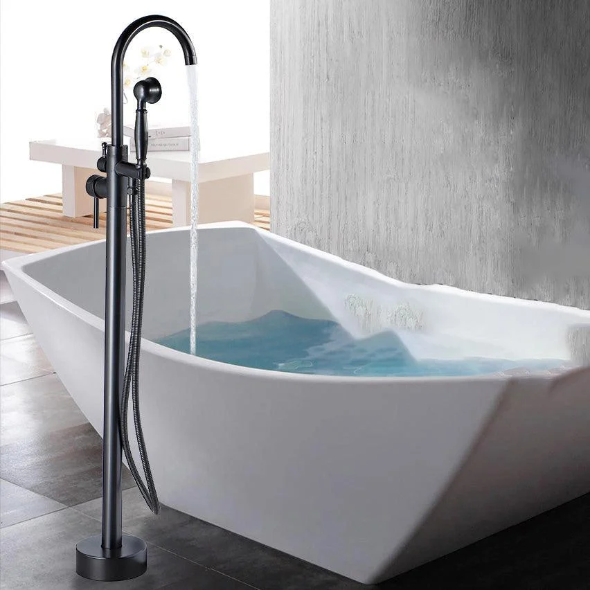 Modern Freestanding Tub Filler Trim Brass Floor Mounted Freestanding Bathtub Tap -Bathlova