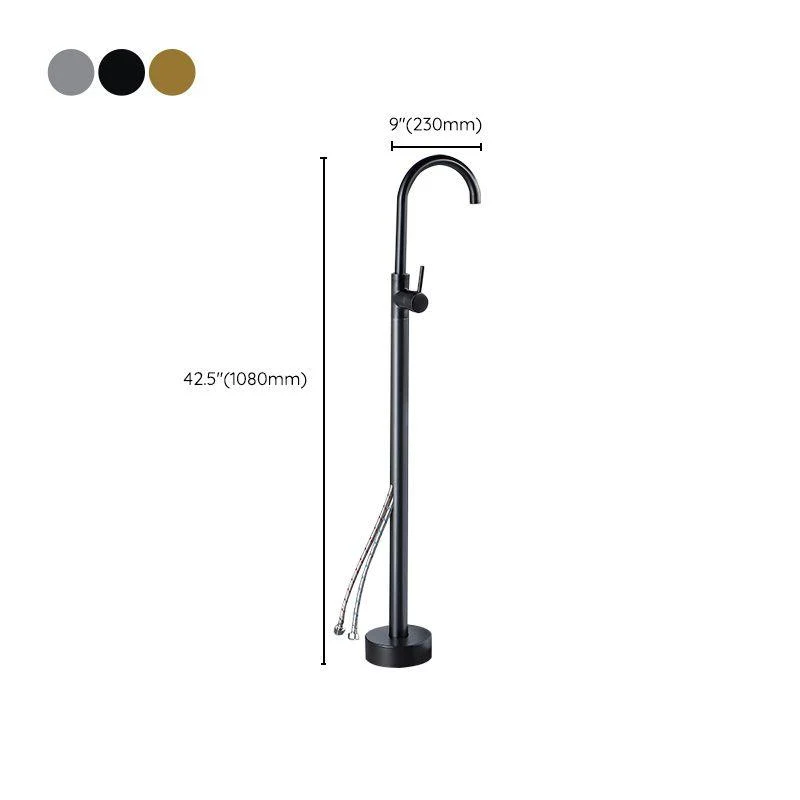 Modern Freestanding Tub Filler Trim Brass Floor Mounted Freestanding Bathtub Tap -Bathlova