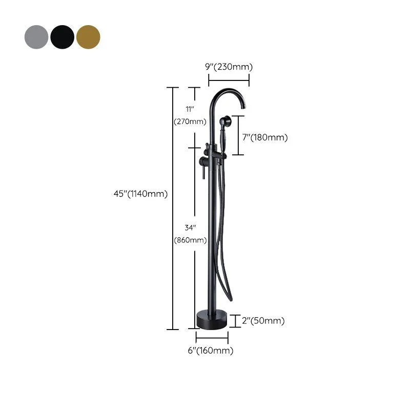 Modern Freestanding Tub Filler Trim Brass Floor Mounted Freestanding Bathtub Tap -Bathlova