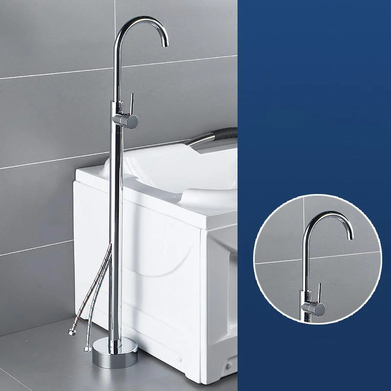 Modern Freestanding Tub Filler Trim Brass Floor Mounted Freestanding Bathtub Tap -Bathlova