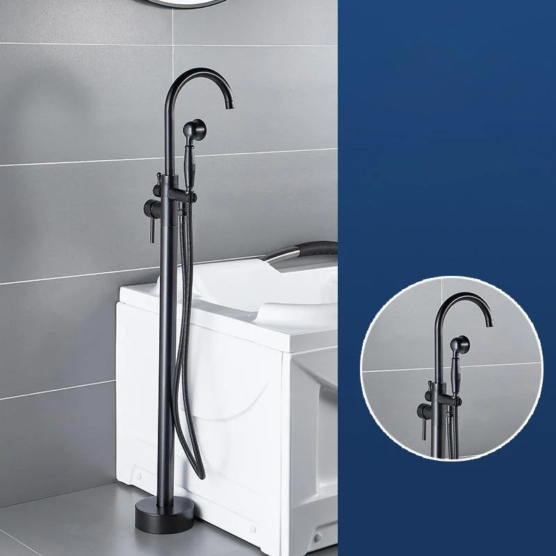 Modern Freestanding Tub Filler Trim Brass Floor Mounted Freestanding Bathtub Tap -Bathlova