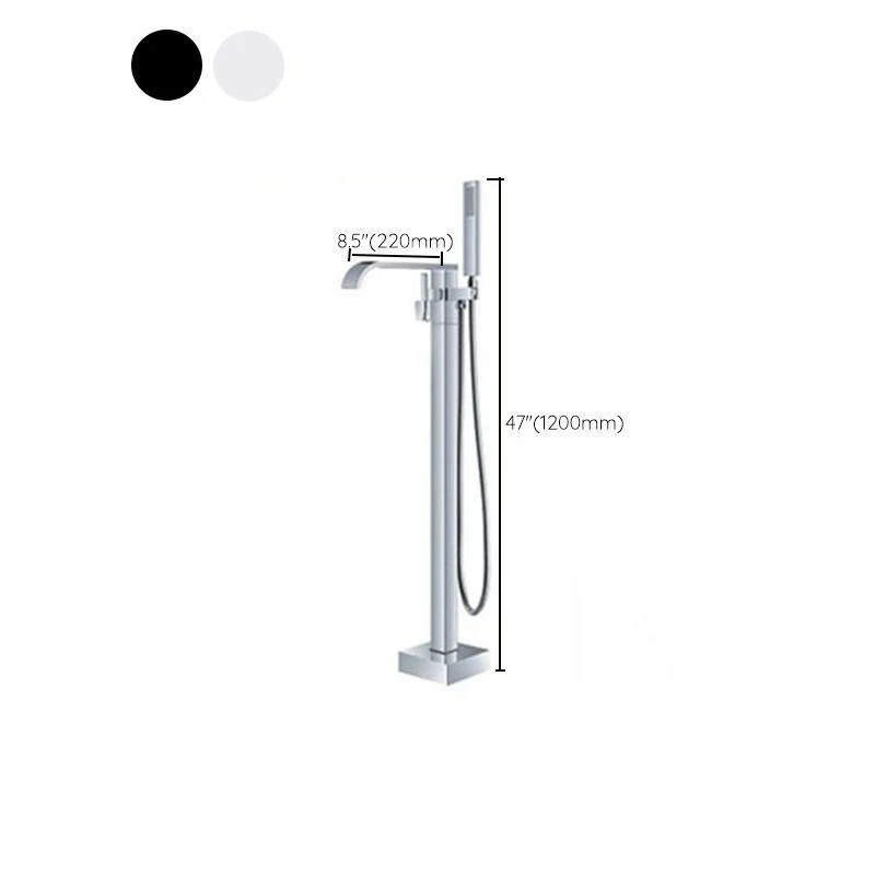 Modern Freestanding Tub Filler Trim Brass Floor Mounted with Handles Tub Tap -Bathlova