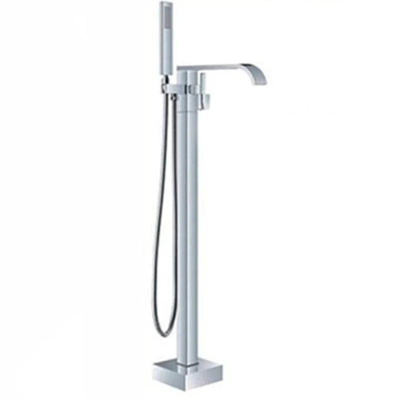 Modern Freestanding Tub Filler Trim Brass Floor Mounted with Handles Tub Tap -Bathlova