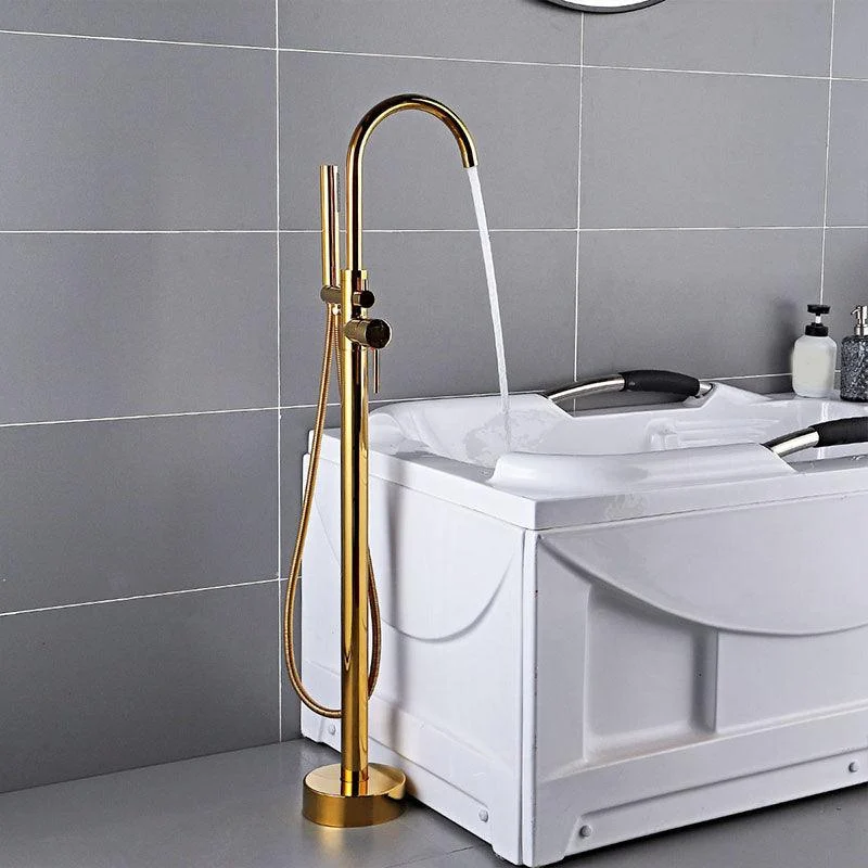 Modern Freestanding Tub Filler Trim Brass Floor Mounted with Risers Freestanding Tap -Bathlova