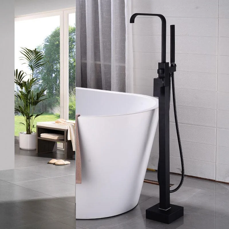 Modern Freestanding Tub Filler Trim Brass Floor Mounted with Risers Freestanding Tap -Bathlova