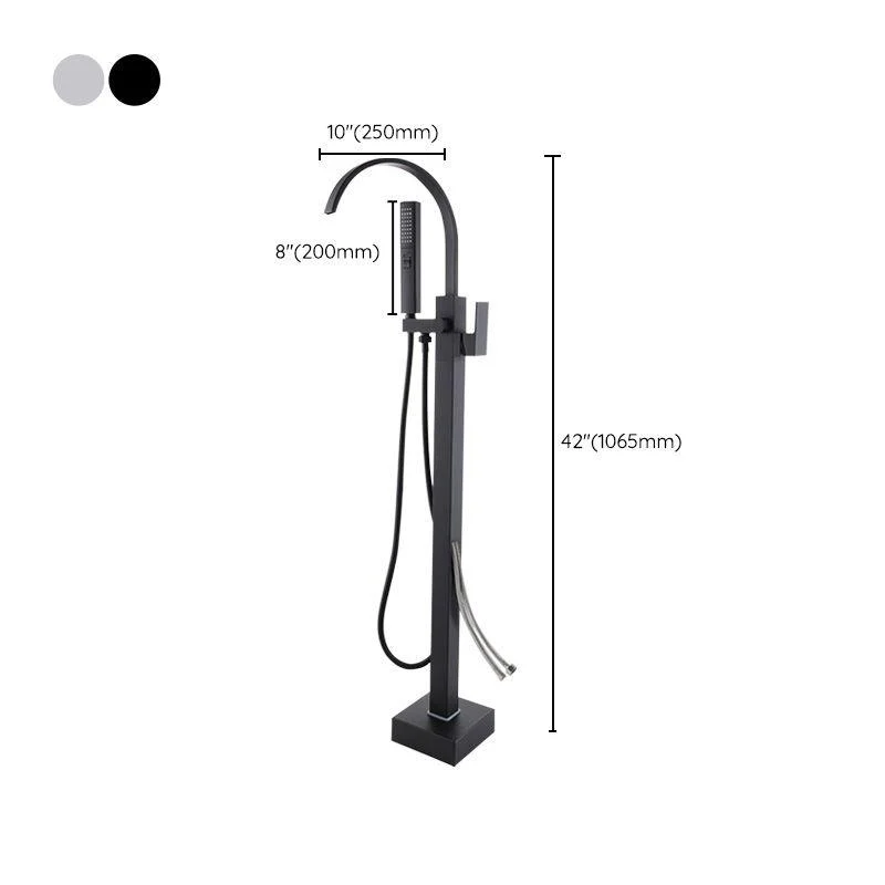 Modern Freestanding Tub Filler Trim Copper Floor Mounted Freestanding Bathtub Tap -Bathlova