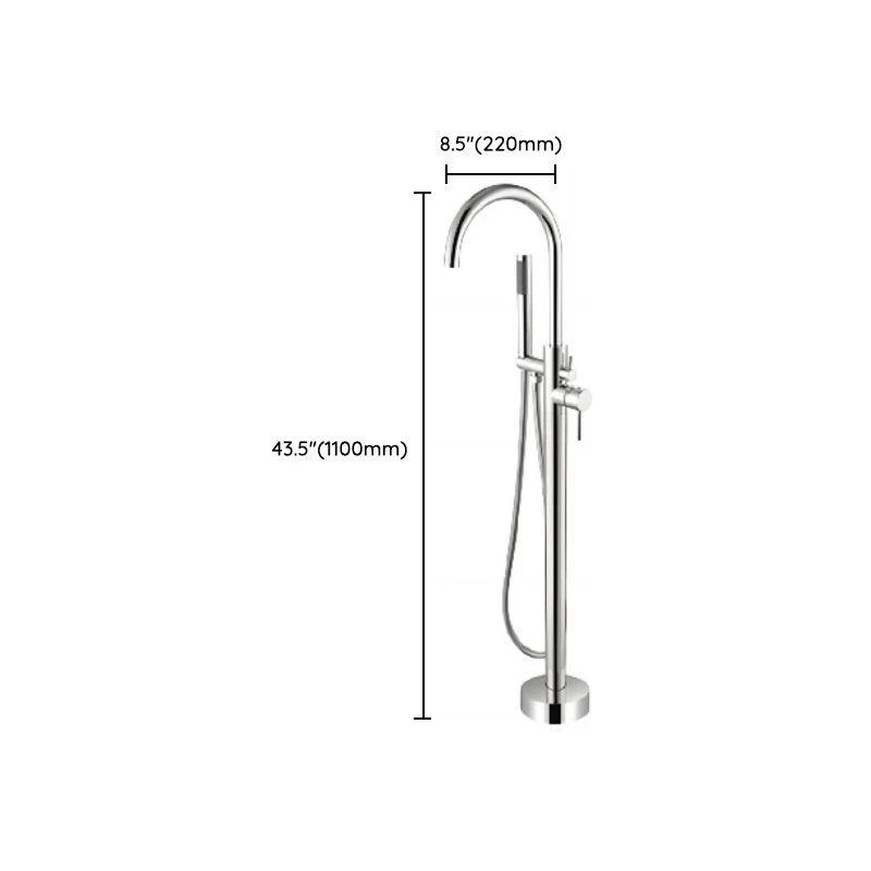 Modern Freestanding Tub Filler Trim Copper with Hand Shower Floor Mount Tub Filler -Bathlova