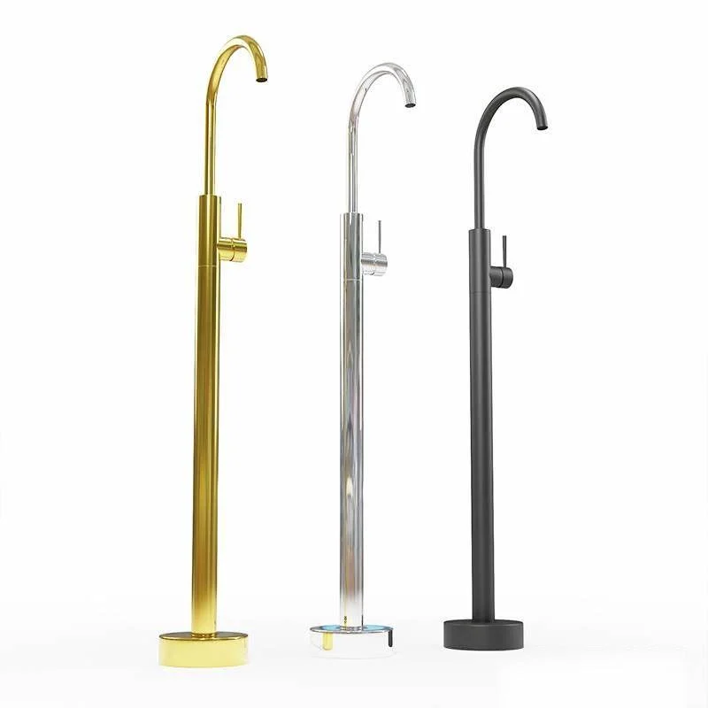 Modern Freestanding Tub Filler with 2 Handles Floor Mounted Bathroom Tap -Bathlova