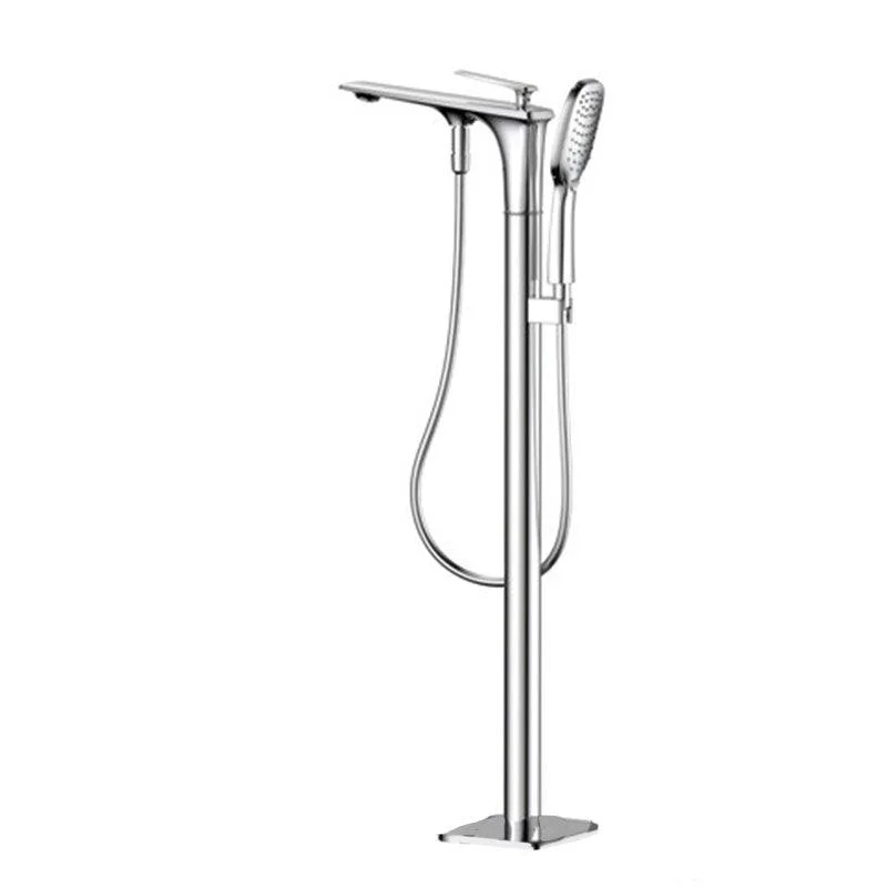 Modern Freestanding Tub Filler with Hand Shower Floor Mounted Bathroom Tap -Bathlova