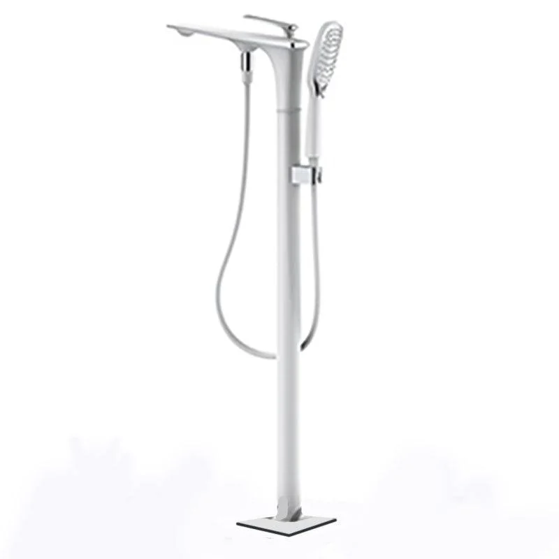 Modern Freestanding Tub Filler with Hand Shower Floor Mounted Bathroom Tap -Bathlova