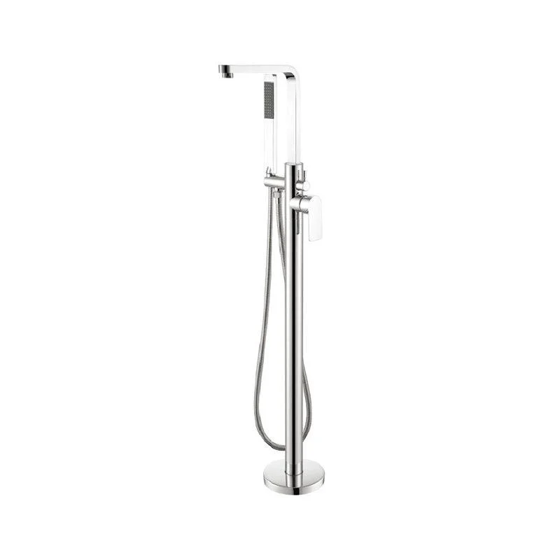 Modern Freestanding Tub Fillers Copper Floor Mounted with Handshower Bathtub Tap -Bathlova