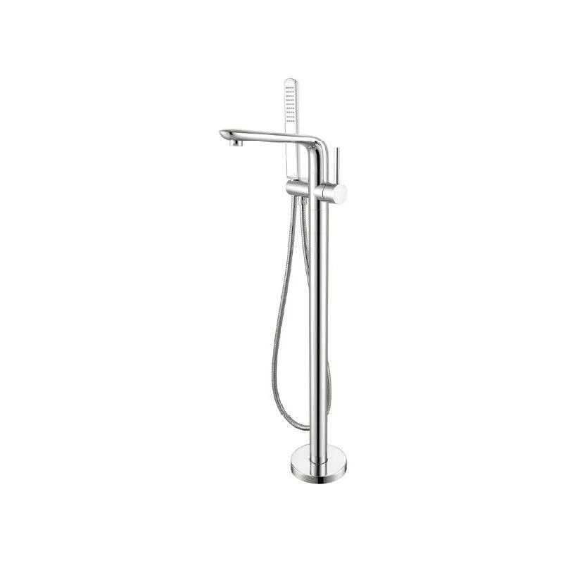 Modern Freestanding Tub Fillers Copper Floor Mounted with Handshower Bathtub Tap -Bathlova