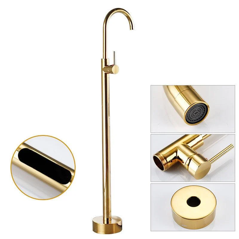 Modern Freestanding Tub Fillers Copper Freestanding Bathtub Tap -Bathlova